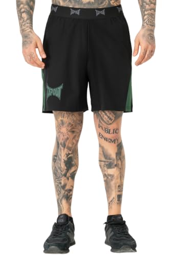 Tapout Herren Training Short Trainingsshorts, Black/Green, L