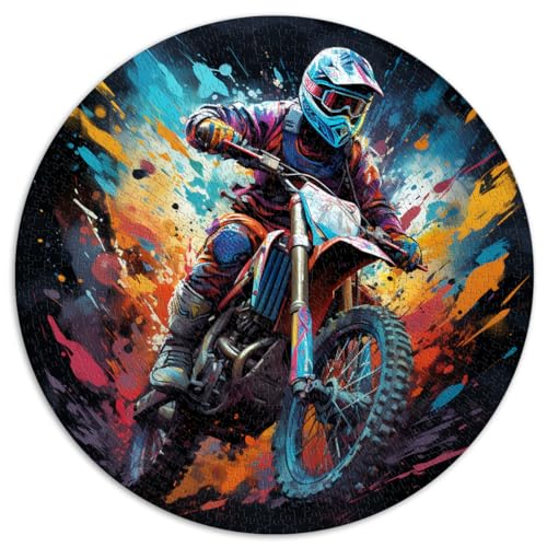 Puzzle Motocross, bunt, Puzzle 1000 Teile für Erwachsene, 26,5 x 26,5 Zoll, Lernpuzzlespiel für Geburtstag, Weihnachten, Denkspiel