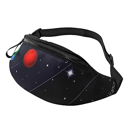 HSJFS Basketball-Brusttasche mit buntem Skizzen-Motiv, bedruckt, für Sport, Crossbody-Tasche, Außenraum-Solarsystem., Einheitsgröße