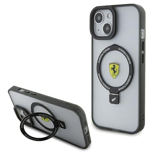 CG Mobile Ferrari FEHMP15MUSCAH Hülle für iPhone 15 Plus / 14 Plus 6.7" transparent hardcase Ring Stand 2023 Collection