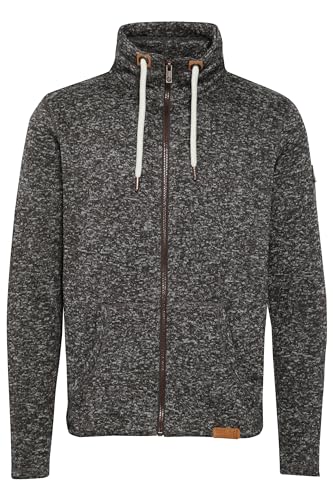 !Solid Luki Herren Fleecejacke Sweatjacke Jacke Mit Stehkragen Und Melierung, Größe:S, Farbe:Dark Grey Melange (8288)