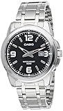 Casio MTP-1314D-1A klassische Herren-Armbanduhr Quarz Analog schwarzes Zifferblatt Stahlarmband, grau