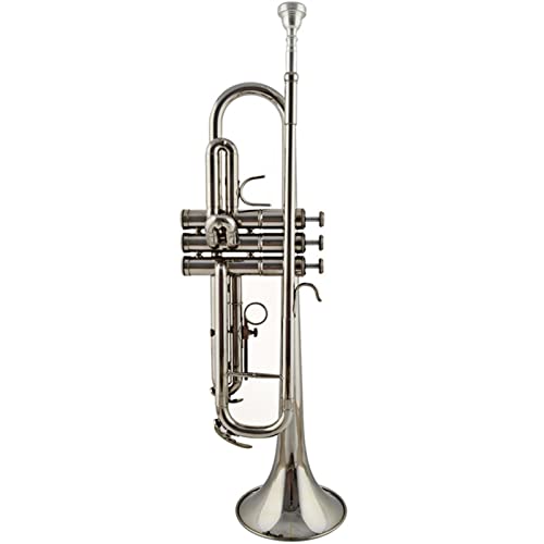 ZENGXUE Trompete Musikinstrument Goldener Silber B Flach Standard-Trompetenset (Color : Silver)