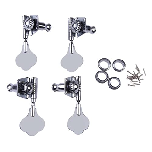 Gitarren Stimmwirbel 4 Stücke Silber Bass Tuning Pegs Tuner 2R2L. Offener Typ Maschinenkopf Für Elektrische Basseteile Zubehör