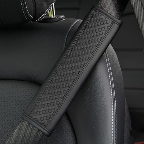 XFANGNB 2stück Auto Gurtpolster für Mitsubishi SUV Airtrek/ASX/Eclipse Cross/Montero/Montero Sport, Auto Sicherheitsgurt Schulterpolster Interieur Gurtschutz Schulterschutz Abdeckung,A/Black