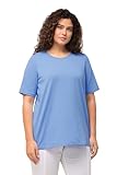 Ulla Popken Damen große Größen Übergrößen Plus Size T-Shirt, A-Linie, Rundhalsausschnitt, Halbarm wolkenblau 54+ 807264718-54+