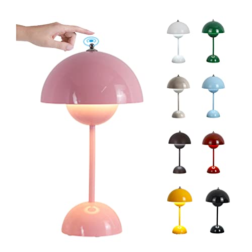 LED Flowerpot Tischlampe Kabellos mit Akku, Touch Dimmbar Flowerpot Lamp Pilz Lampe ​mit 3 Helligkeitsmodi, Dekorative Retro Schreibtischlampe für Schlafzimmer, Büro, Wohnzimmer ( Size : USB-Touch , C