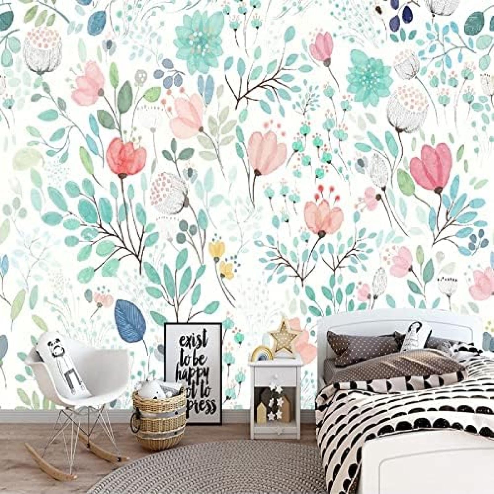 XLMING Aquarell Blume 3D Tapete Wohnzimmer Sofa Schlafzimmer Esszimmer Home Dekoration Wand-250cm×170cm