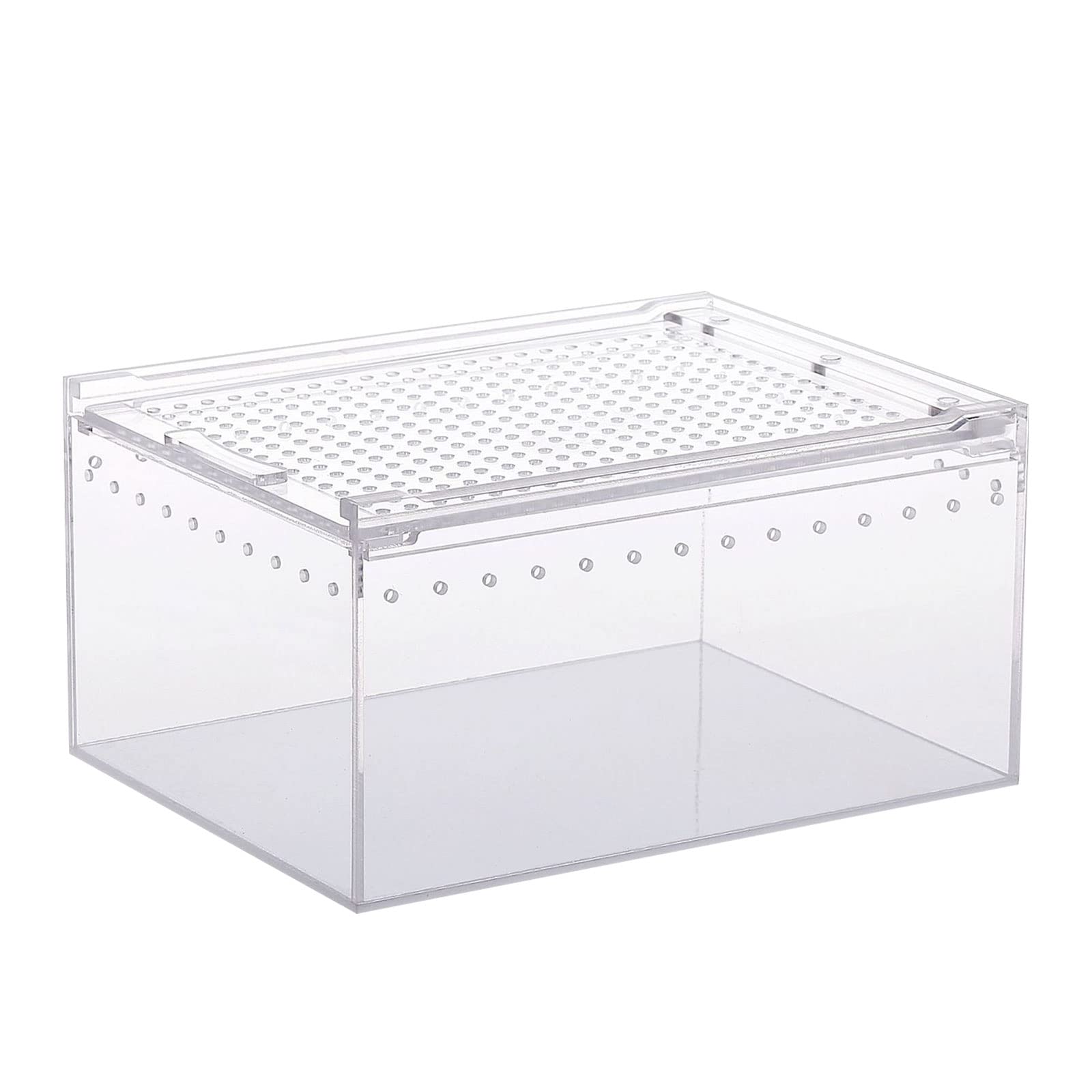 Futterbox Acrylkäfig Klares Design Würfel Behälter für Spinnen, Eidechsen, Schlange, Schnecke, Schildkröten, kleine Haustiere, Substrate für Aquarium-Dekorationen