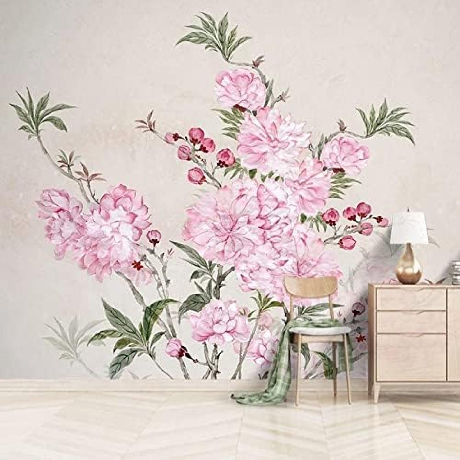 XLMING Pflaumenblüte Handgemalte Blume Und Vogel 3D Tapete Wohnzimmer Sofa Schlafzimmer Esszimmer Home Dekoration Wand-200cm×140cm