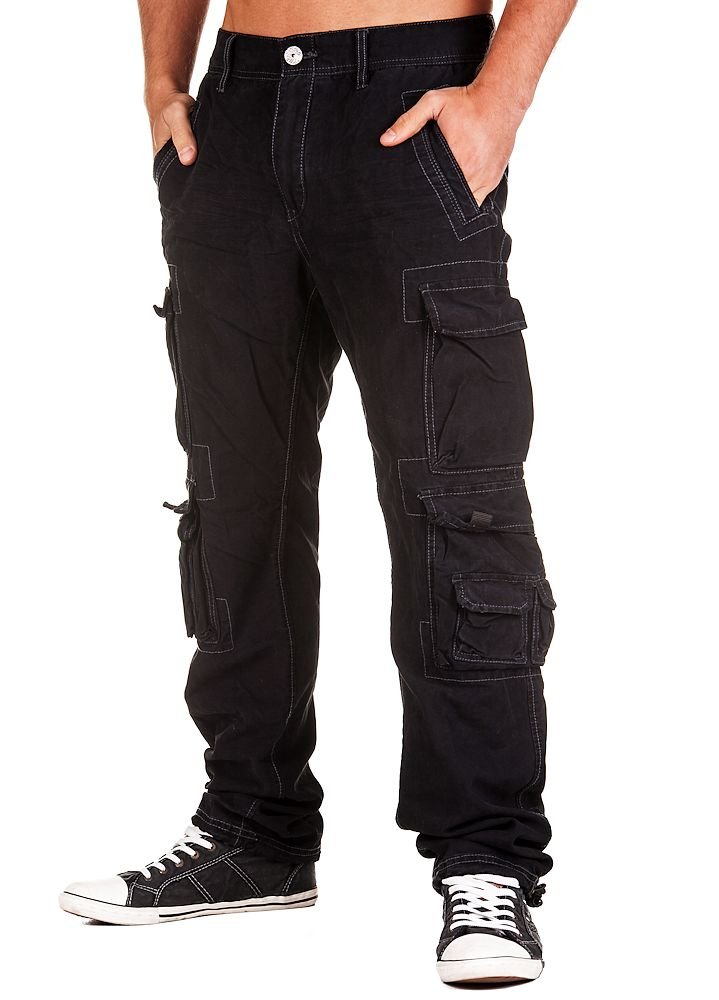 Jet Lag Herren Hose Cargohose black 31/32