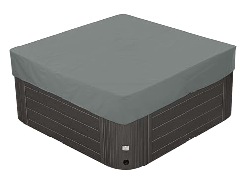 BaCover Outdoor Whirlpool-Abdeckung, 210D Oxford Garten Wasserdicht Staubdicht UV-geschützt Poolabdeckung Quadrat Spa Abdeckung,Grau,220x220x30cm