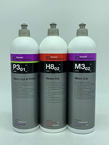 Koch Chemie Profi Politur Set 3X 1L Heavy Cut + Hochglanz + Finish Politur