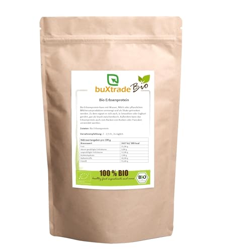 2 kg Bio Erbsenprotein | Erbsenprotein Pulver | Proteine | Buxtrade | BIO