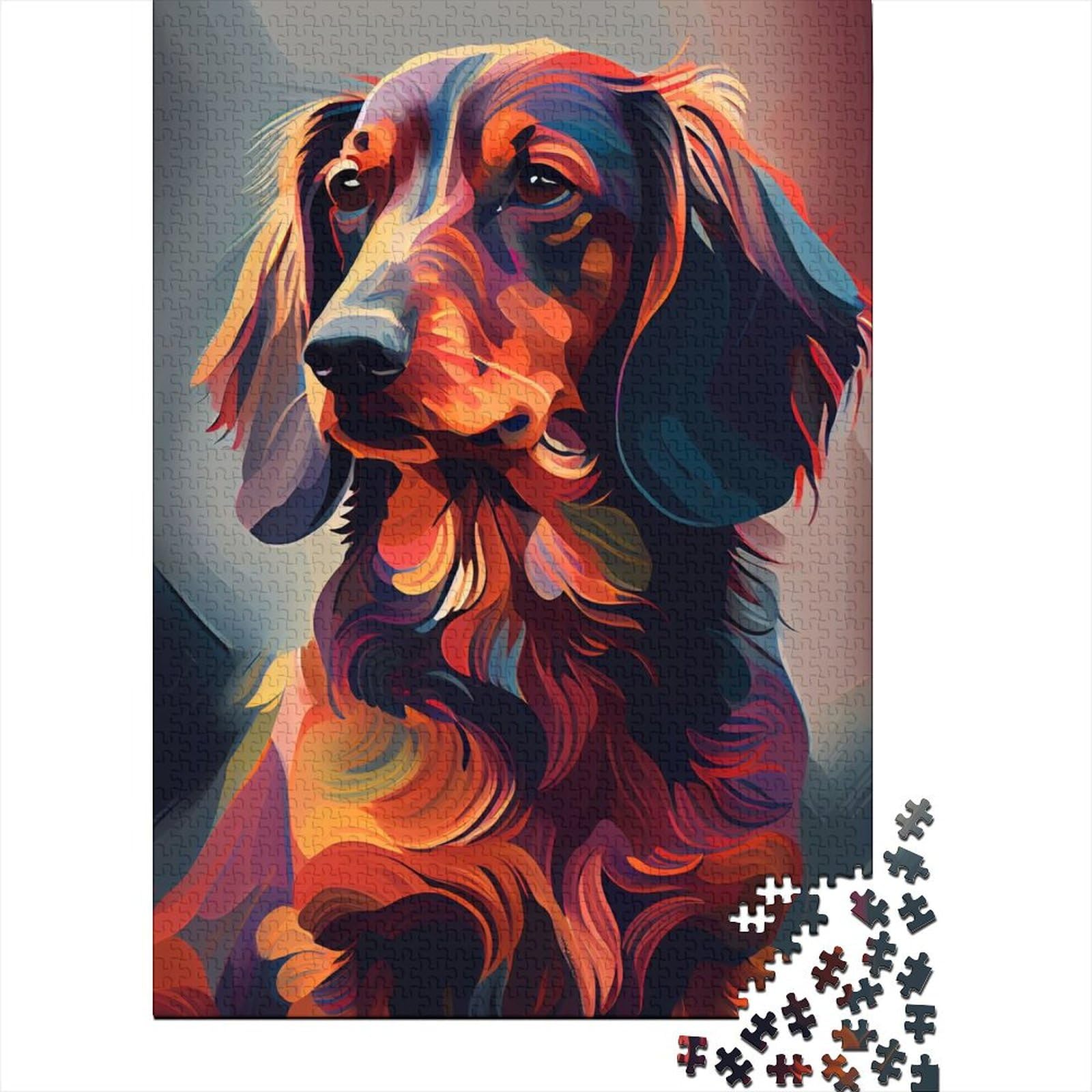 Dackel-Puzzle für Erwachsene und Jugendliche, 1000 Teile, für Erwachsene, schwieriges Puzzle, Holzpuzzle für Erwachsene und Jugendliche, 75 x 50 cm