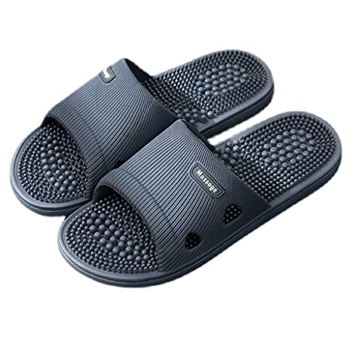 Badeschuhe Plattform Unisex, Dusch Sandalen, Massage Hausschuhe， Duschhütten, Akupressur-Massage Slipper Fuß Akupoint-Massage-Schuhe Reflexzonen-Sandalen. (Color : Gray, Size : EUR44-45)