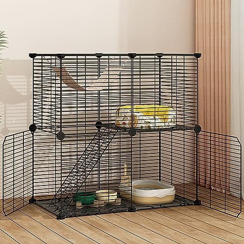 Katzenkäfig für den Innenbereich, Katzenhaus, Katzentransportbox, Metalldraht, leicht zu montierender Katzenzaun, geeignet für eine oder Zwei Katzen, Meerschweinchenkäfig, Hundekäf