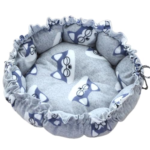 XINGLIDA Rundes Bett für Hunde, Winterhaus, Kordelzug, Haustiermatte für Kätzchen, Welpen, Schlafzubehör