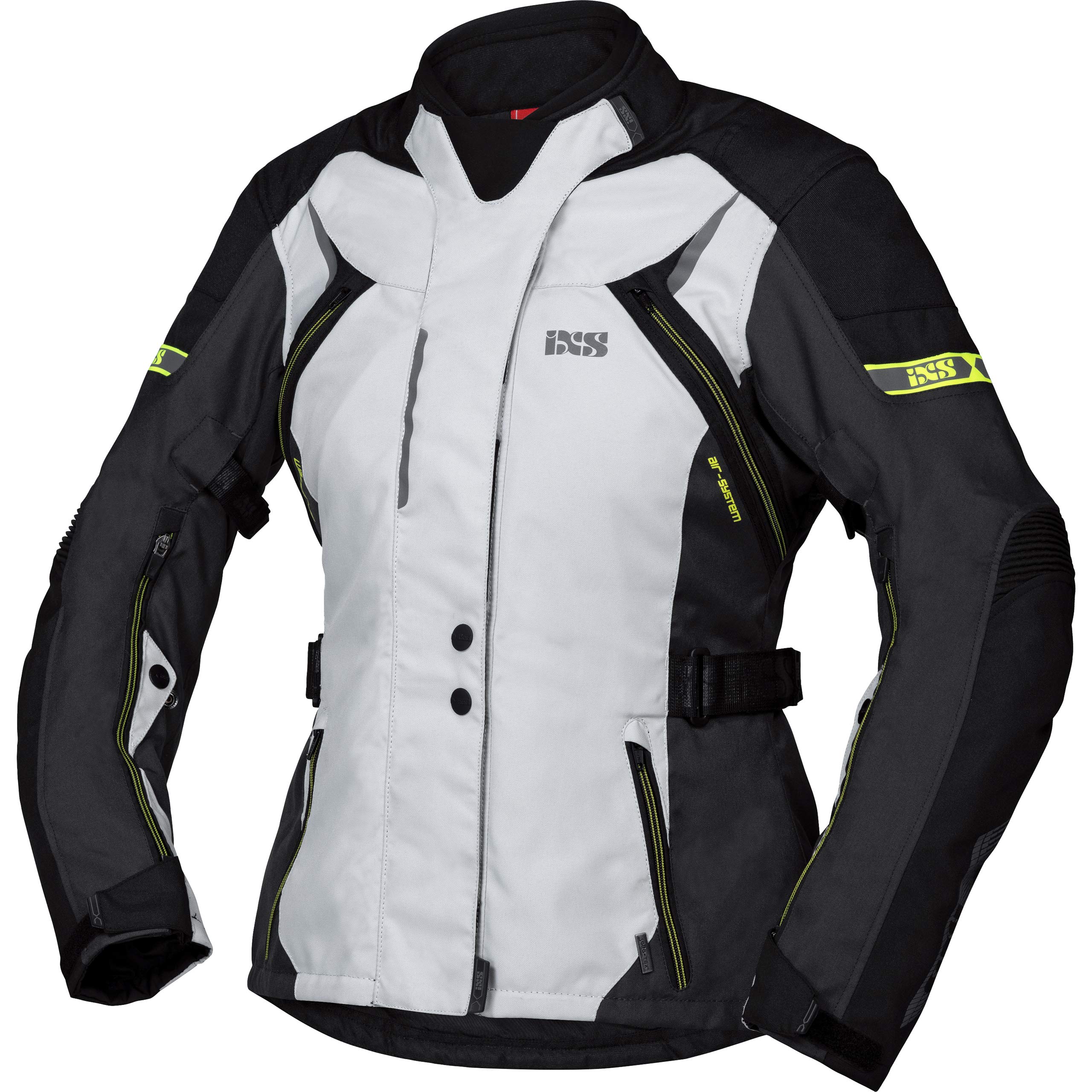 IXS Motorradjacke mit Protektoren Motorrad Jacke Tour Liz-ST Damen Textiljacke grau/schwarz/gelb S, Tourer, Ganzjährig, Polyester