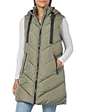 JdY Damen JDYSKYLAR Padded Hood Waistcoat OTW NOOS Weste, Vetiver/Detail:Black, S