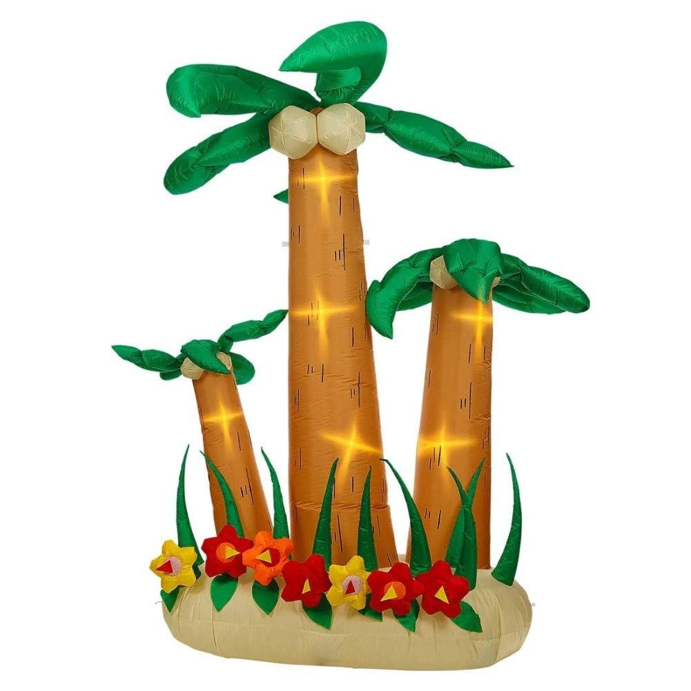 Set of "3 LIGHT-UP AIRBLOWN INFLATABLE PALM TREES" 240 cm - indoor & outdoor use -