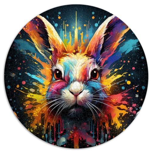 Puzzle Hase neonbunt 1000 Teile Puzzle 26,5x26,5 Zoll und das Puzzle Geburtstagsgeschenk, Geschenke für oder, Wandkunst