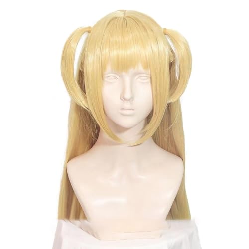 WCCNKK Anime Cosplay Perücke, DEATH NOTE Misamisa Perücke, Goldenes 70 Cm Langes Haar, Mit Perückenkappe, Für Party Alltag Halloween Perücke Cosplay, Dekoratives Geschenk