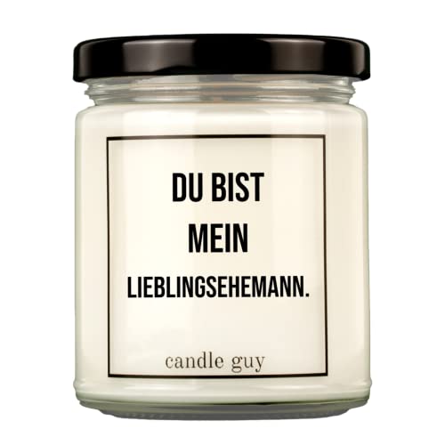 candle guy Duftkerze | Du bist mein Lieblingsehemann. | Handgemacht aus 100% Sojawachs | 70 Stunden Brenndauer