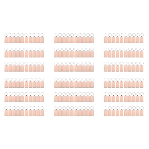 Uhidka 180 StüCke Blank Rechteck SchlüSsel AnhäNger DIY SchlüSsel AnhäNger SchlüSsel AnhäNger KöNnen DIY Geschenke Gravieren