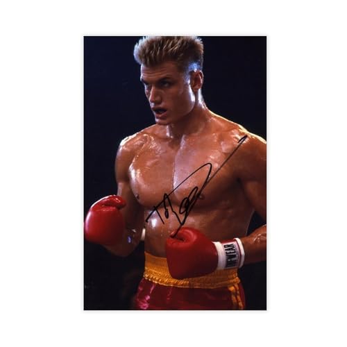 biegzc Photographie Signée Dolph Lundgren Rocky Film En Édition Limitée + Autogramm Imprimé CERT Leinwandposter Schlafzimmer Dekor Landschaft Büro Zimmer Dekor Geschenk 40 x 60 cm