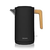 ZEEGMA KETLEE 1,7 L Kabelloser elektrischer Wasserkocher für Tee und Kaffee, 2200 Watt, Wasserstandsanzeige, automatische Abschaltung, Edelstahl, Modernes elegantes Design