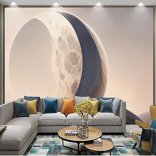 XLMING Kunst Mond Sandsteinmalerei 3D Tapete Home Dekoration Wohnzimmer Sofa Schlafzimmer Tv Hintergrund Wand-400cm×280cm