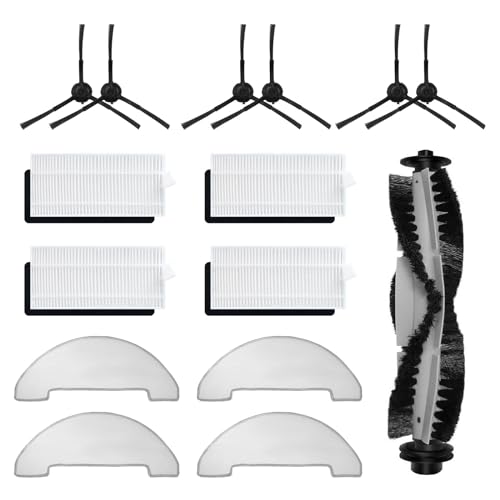 PTILSERY Roboter Staubsauger Seitenbürsten Hauptbürste Ersatzteile Wischtuch Staubsauger Filter Staubsauger Zubehör für HR1010