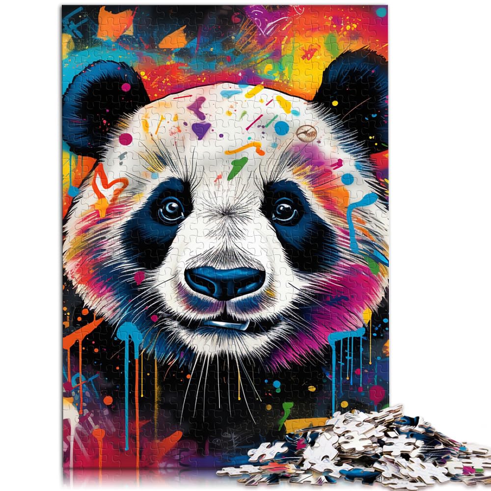 Puzzle für Erwachsene mit farbenfrohem Tierpanda, 1000 Teile, Puzzle-Geschenke, Holzpuzzle ganze Familie, 1000 Teile (50 x 75 cm)