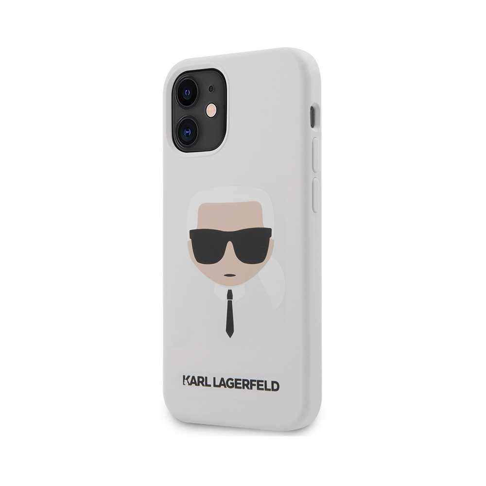 Karl Lagerfeld KLHCP12SSLKHWH Hülle für iPhone 12 Mini 5,4" weiß hardcase Silicone Karl`s Head