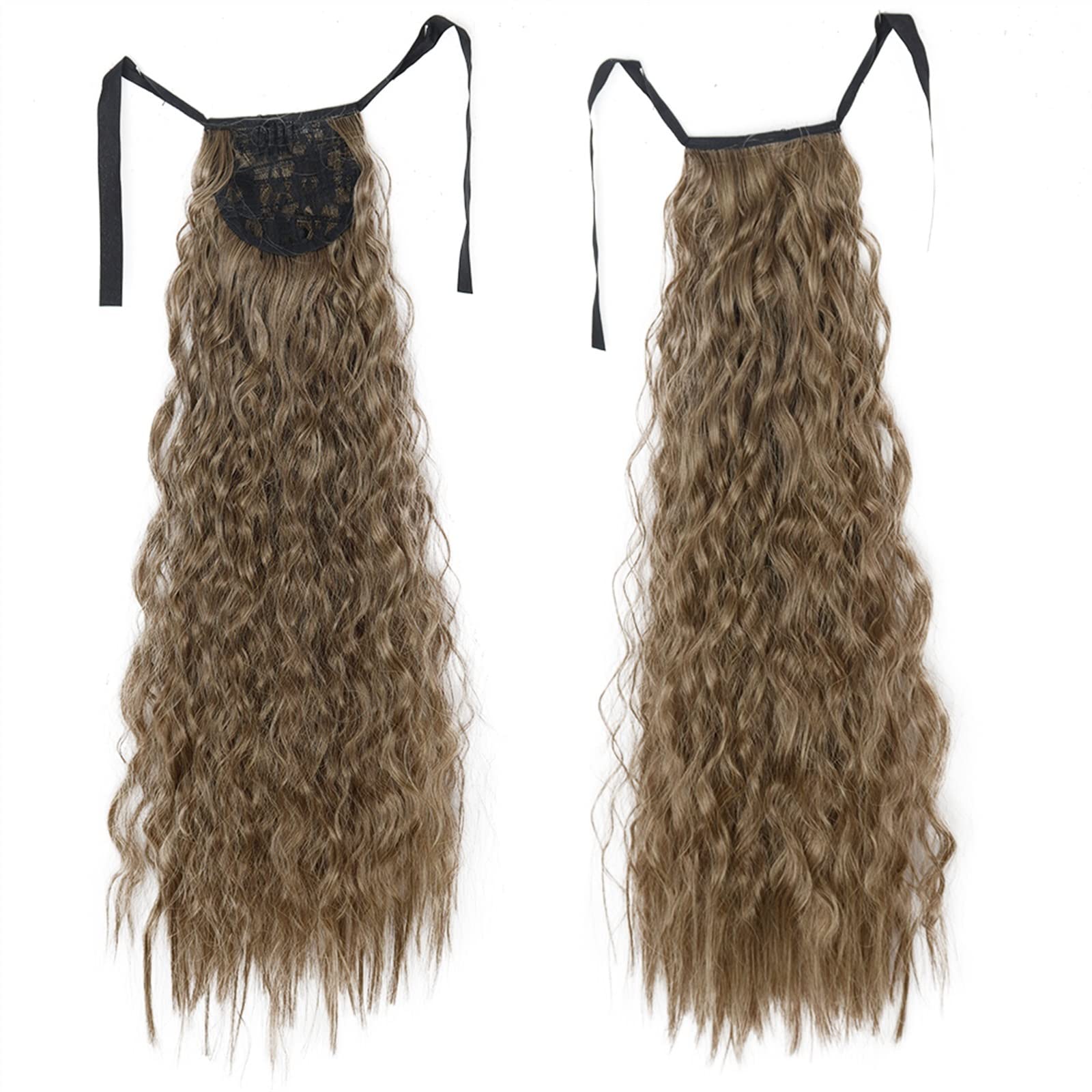 Pferdeschwanz Haarteil Clip-Haarverlängerungen for Anklipsen, synthetischer Mais, gewellt, langer Pferdeschwanz for Damen-Haarteil Pferdeschwanz Haarverlängerung(Q56-10-86,22inch-55cm)