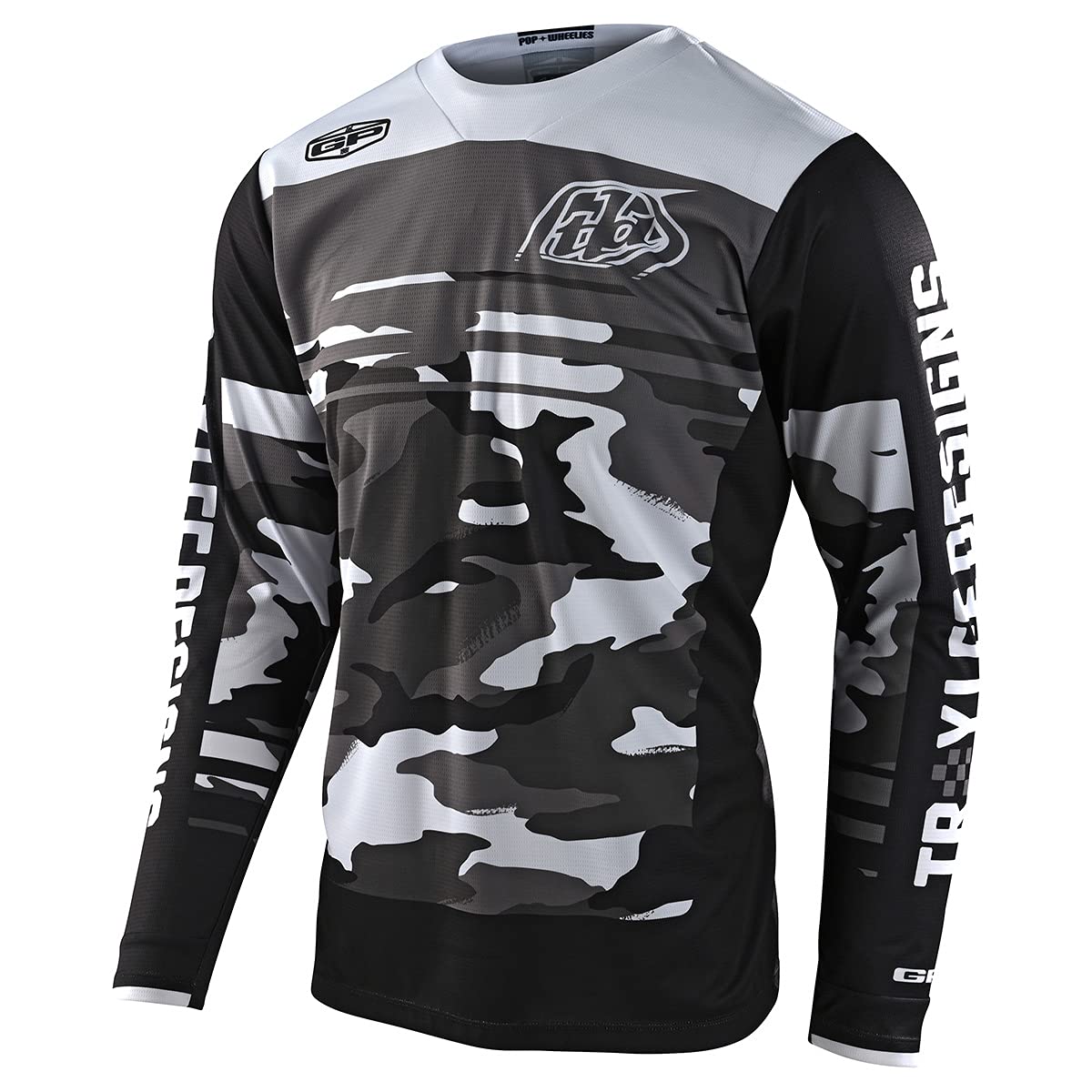 Troy Lee Designs GP Formula Camo Motocross Jersey (Black/Grey/White,L)