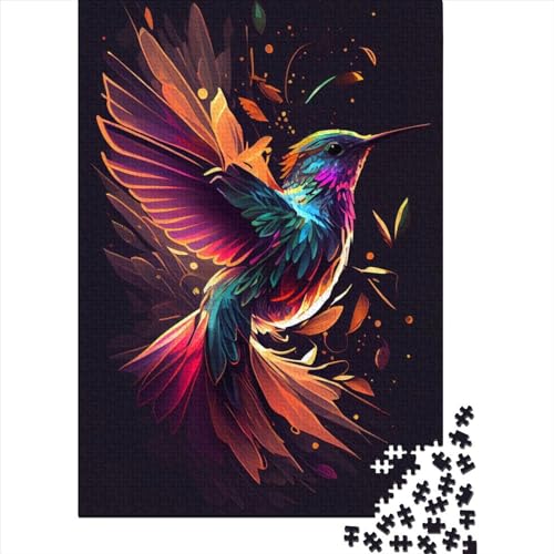 Puzzle für Erwachsene, 1000 Teile, Kolibri-Farbe, Holzpuzzle für Erwachsene, Puzzle-Spielzeug, präzise geschnittenes 1000-teiliges Puzzle (Größe 29,53 x 19,69 Zoll)