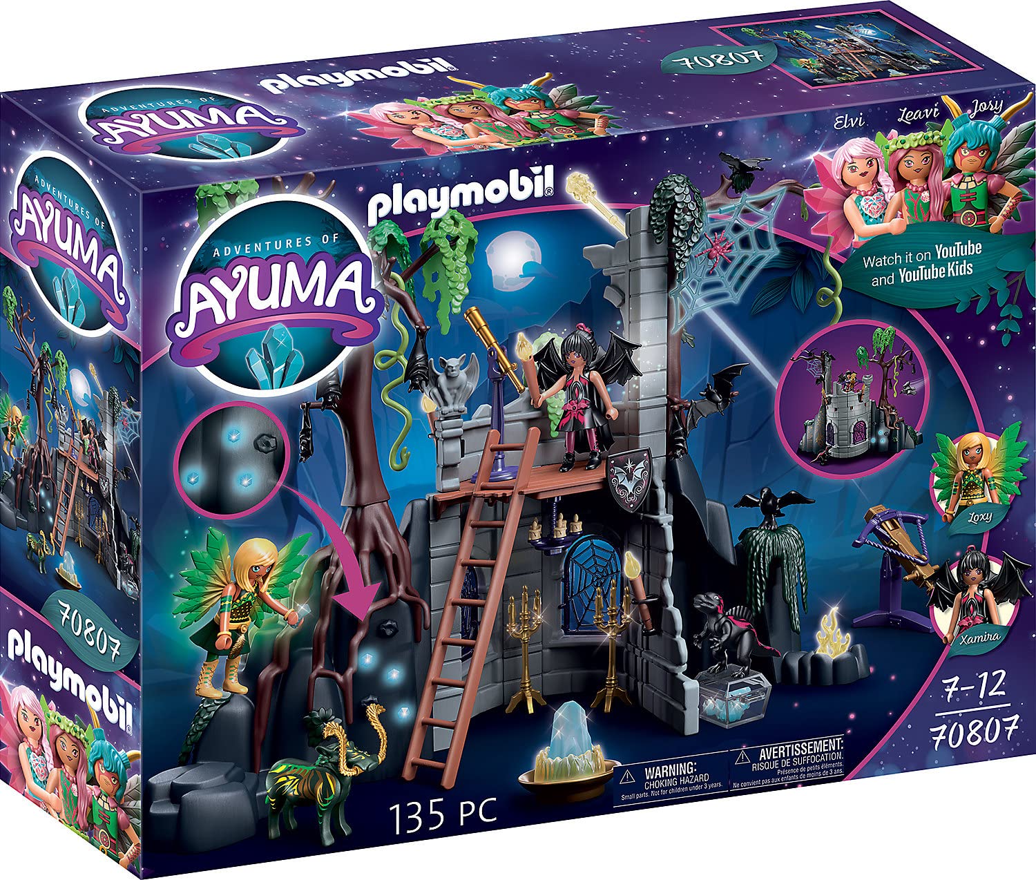 PLAYMOBIL Adventures of Ayuma 70807 Bat Fairies Ruine, Mit Lichteffekt, Spielzeug für Kinder ab 7 Jahren