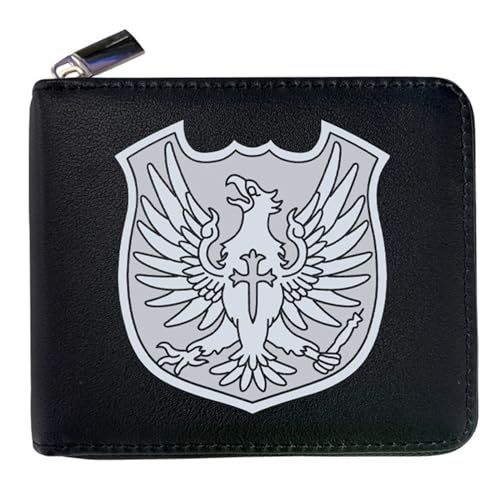 RYNDEX Black Clov-er Geldbeutel Anime, Cartoon-Druck Kunstleder Portemonnaie, Mädchen Geldtasche mit Münzfach und Geldscheinfach(Color:Black 6)