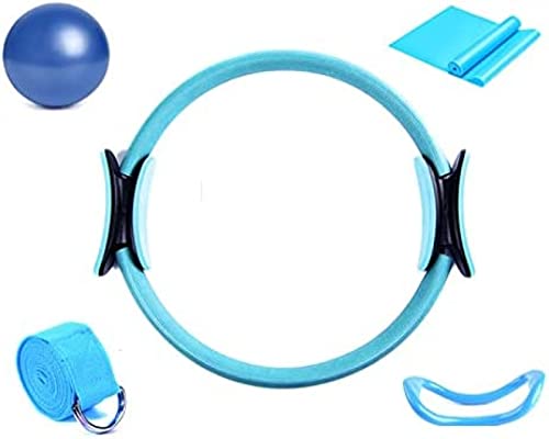 5 Stück Yoga-Ball, magischer Ring, Pilates-Kreis, Trainingsgeräte, Workout, Fitness, Training, Widerstandsunterstützung, Werkzeug, Stretchband, Fitnessstudio, Blau