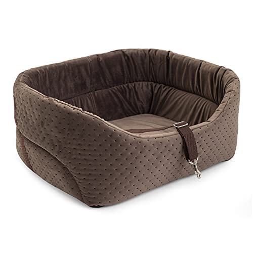 BOUTIQUE ZOO Hunde Autositz Universal Waschbar Abriebfest, Autositz Hund für Vordersitz, Beifahrersitz, Rückbank, Hundebett Hundetasche, L: 56 cm x 48 cm, Grau - Wildlederimitat - Velvet