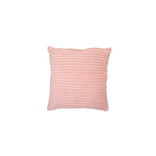 Kissen 45 x 45 cm, Velours, gestreift, Rosa Baumwolle QD