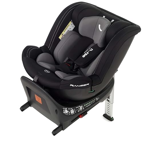 Nurse by Jané Ranger i-Size, Autositz von 40 bis 150 cm, um 360 Grad drehbar, Isofix und Stellfuß, Rückwärtsgang