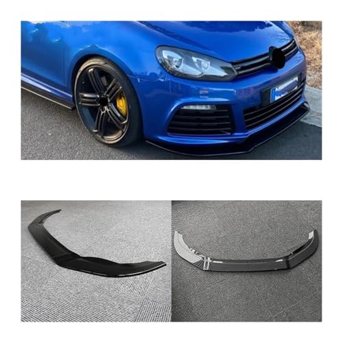 Splitter Für VW Für Golf 6 Für MK6 R R20 2008-2013 Front Stoßstange Splitter Lip Diffusor Körper Kit Spoiler Schutz Nachrüstung Frontlippe(Gloss Black)