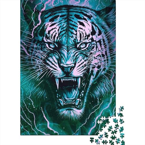 500 Teile für Erwachsene, schwierige Puzzles, Tiger für Erwachsene, 500 Teile Puzzlespiel, Spielzeug für Erwachsene, Familienpuzzle, Geschenk (Größe 52x38cm)