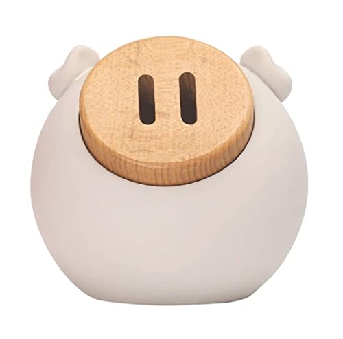 Sparschwein Spardose Münzbank Spielzeug Rosa Piggy Beige Spardose, Spardose mit Holzharzkörper und Holzmund Spardose (Farbe: Rosa L) (Color : Beige S)