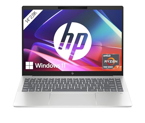 HP Pavilion Plus Laptop | 14" 2,8K OLED Display | 120 Hz | AMD Ryzen™ 7 7840U | 16 GB DDR5 RAM | 1 TB SSD | AMD Radeon™ 780M | Windows 11 | QWERTZ | Silber inkl. 25 GB Dropbox-Speicher für 12 Monate