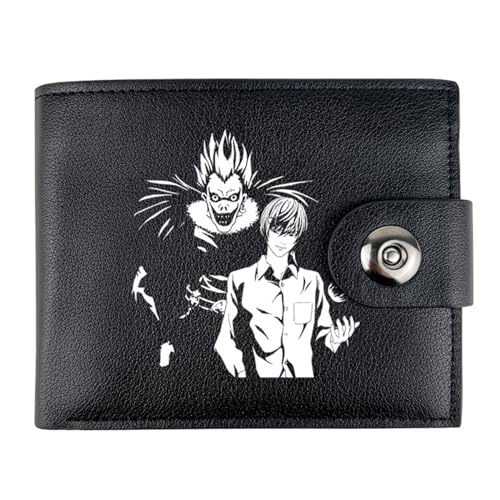 RYNDEX Death No. te Anime Geldbörse, Cartoon-Druck Kleiner Geldbeutel, PU Leder Geldbörse Brieftasche Wallet(Color:Black 5)