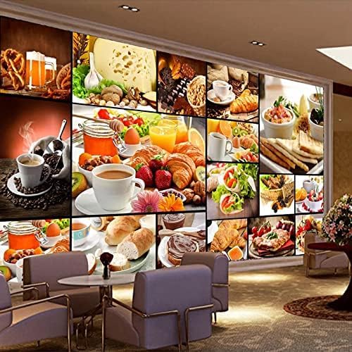 XLMING Bäckerei Bäckerei Milch Tee Dessert Shop Kaffee Küche Esszimmer Arbeitszimmer Wohnzimmer TV Hintergrund Wand 3D Tapete-200cm×140cm